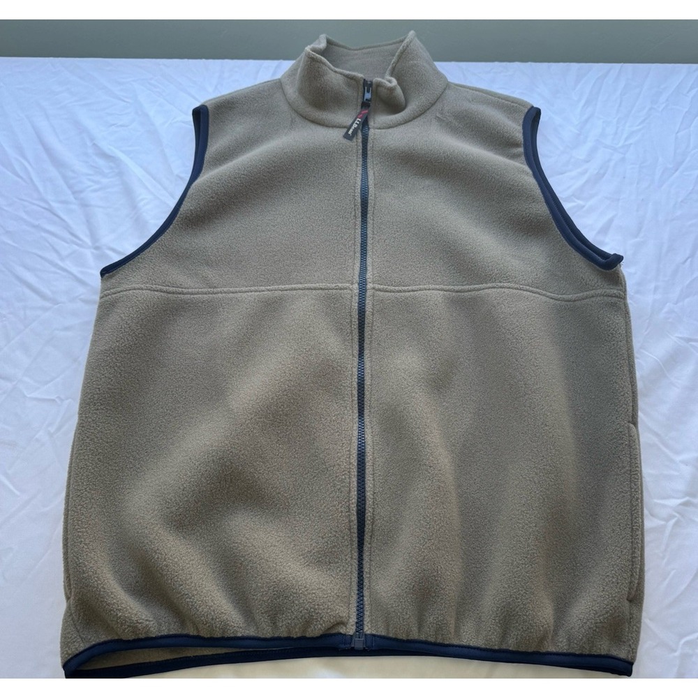 Vintage L.L.Bean Outdoors Fleece Vest Men's Medium Tan Gorpcore Hiking Camping